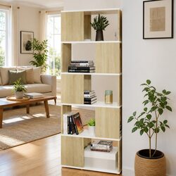 Elevate Your Space with the White Sonoma Oak Book Cabinet