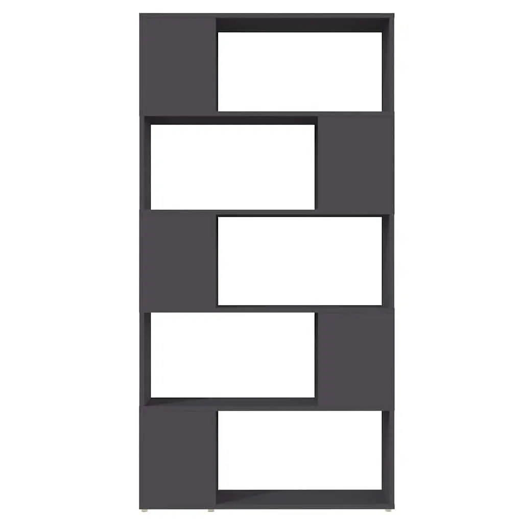 Book Cabinet Room Divider Grey 80x24x155cm Sturdy Construction 5 Spacious Compartments