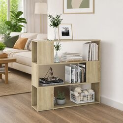 Stylish Brown Room Divider and Book Storage Unit