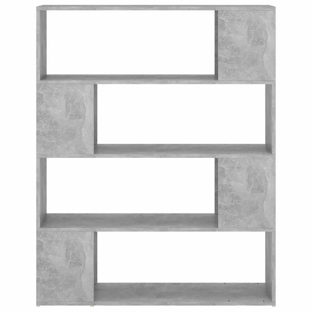 Book Cabinet Room Divider 100x24x124 cm Grey Freestanding Storage Shelf