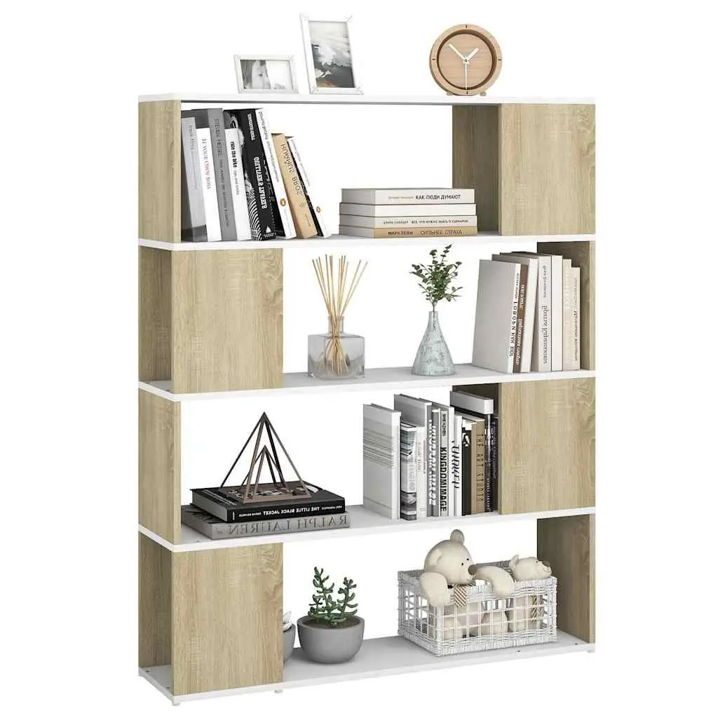 Book Cabinet Room Divider Bookcase Shelving Unit Storage 4 Compartments