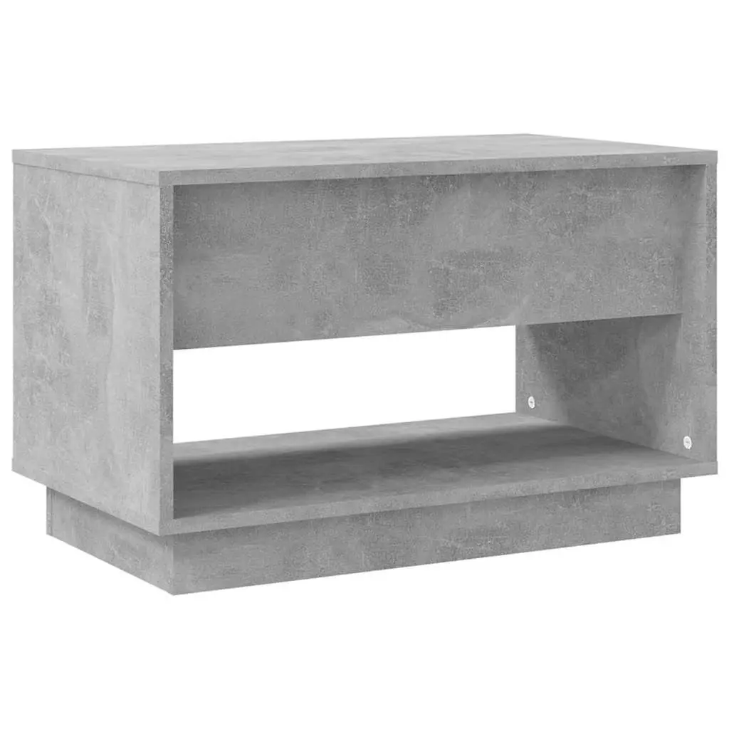 TV Cabinet Concrete Grey 2 Drawers Open Compartment Durable Construction