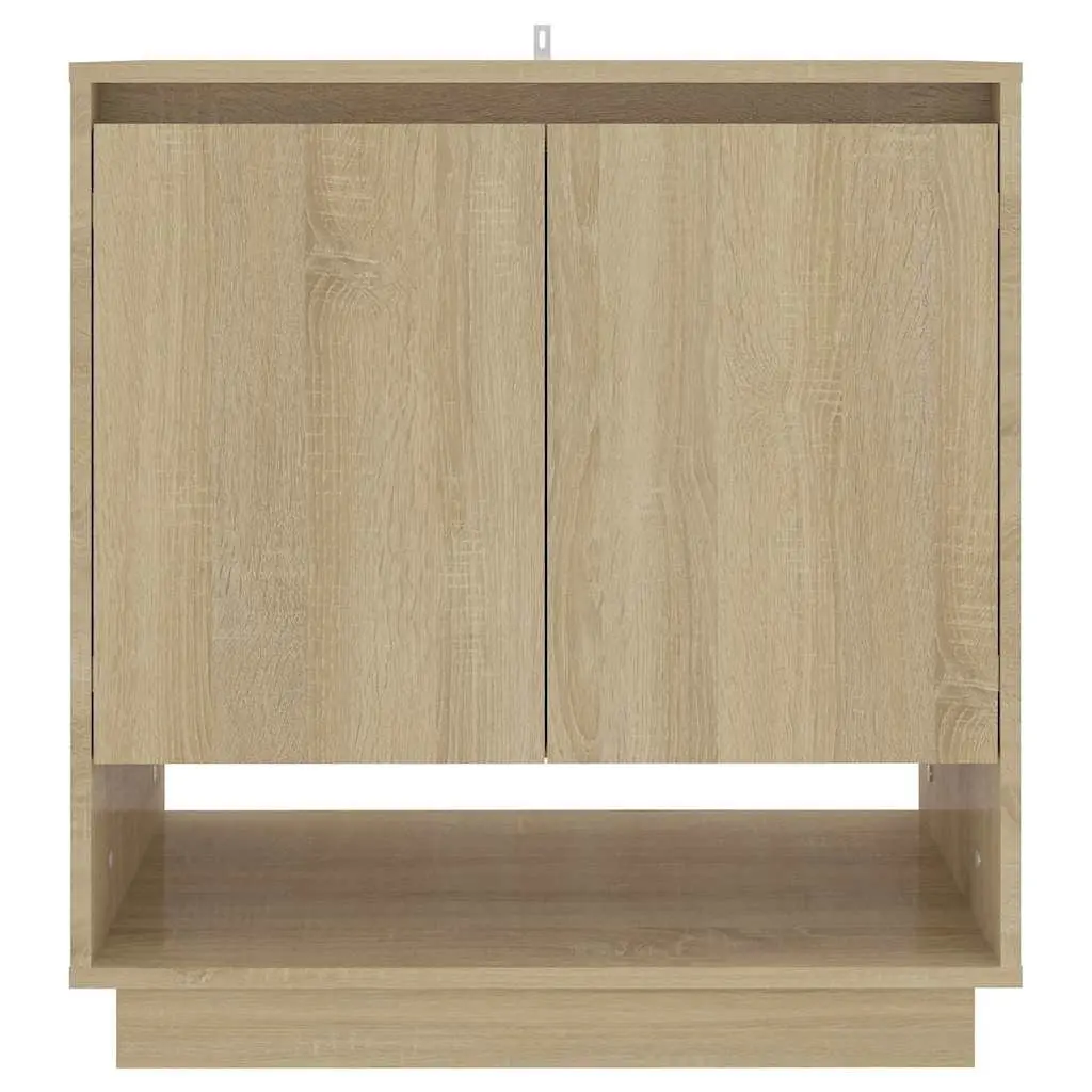 Sideboard Brown Storage Cabinet with Doors and Compartments Engineered Wood