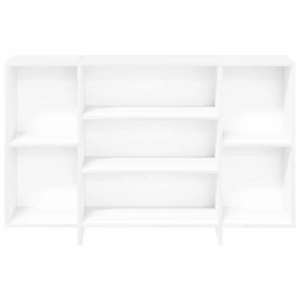 White Sideboard 120 cm Modern Storage Cabinet with 4 Shelves Engineered Wood Buffet
