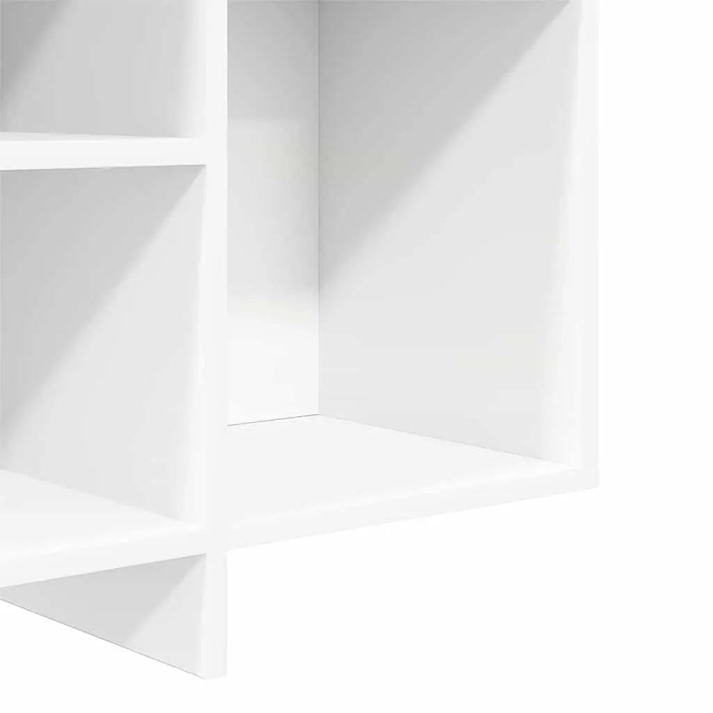 White Sideboard 120 cm Modern Storage Cabinet with 4 Shelves Engineered Wood Buffet