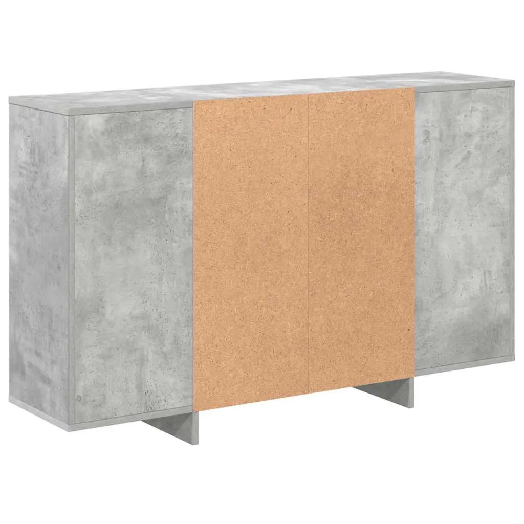 Sideboard 120cm Grey Modern Storage Cabinet with 4 Internal Shelves and Sturdy Tabletop