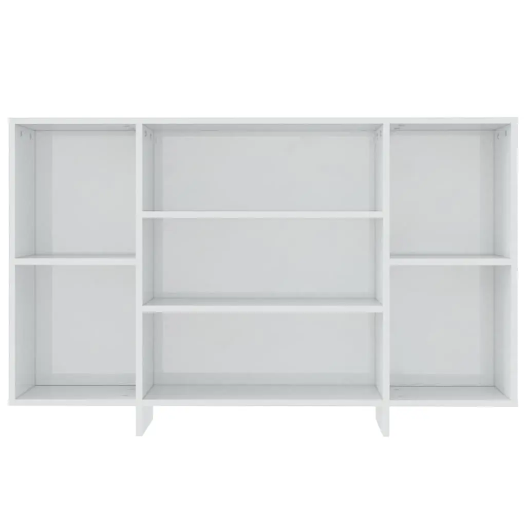 Sideboard 120cm White High Gloss 4 Shelf Modern Storage Cabinet