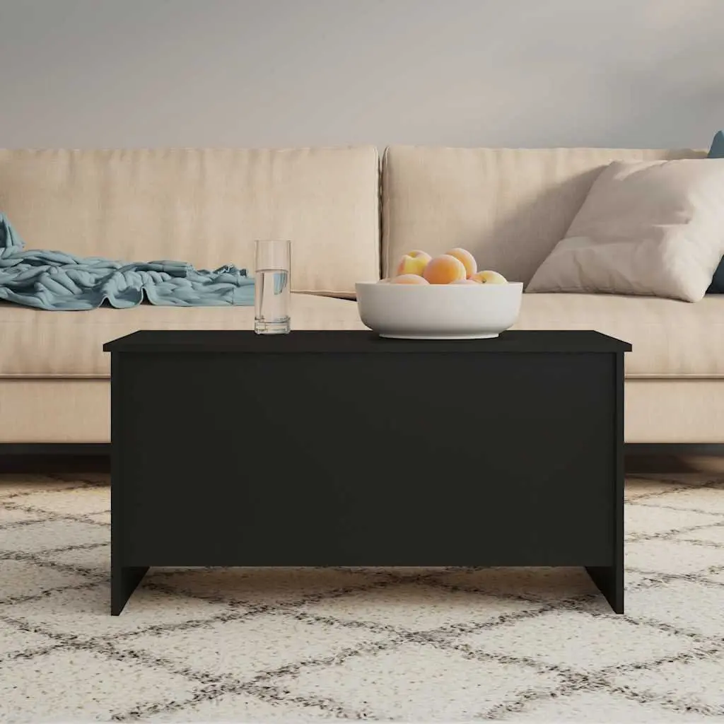 Coffee Table Black Lift-Top Storage Design Living Room Furniture Engineered Wood