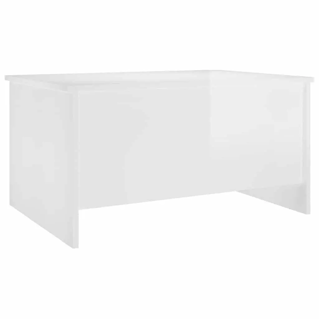 Lift Top Coffee Table White High Gloss Engineered Wood with Hidden Storage Compartment