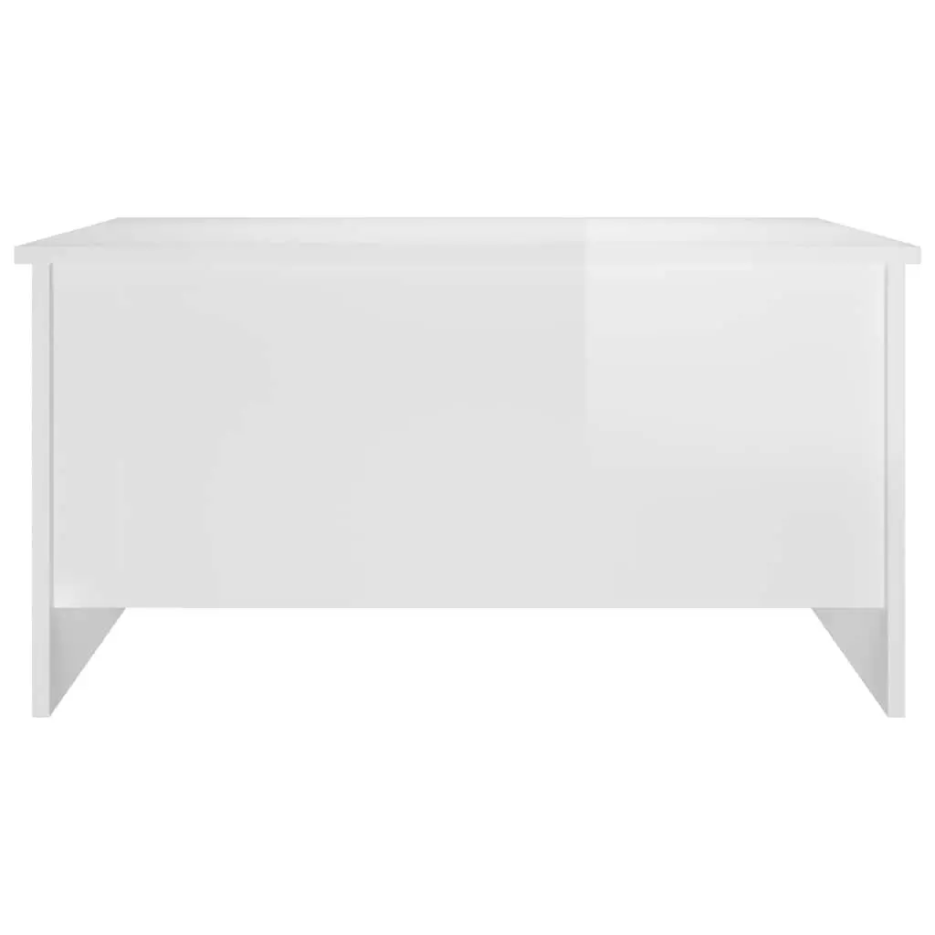 Lift Top Coffee Table White High Gloss Engineered Wood with Hidden Storage Compartment