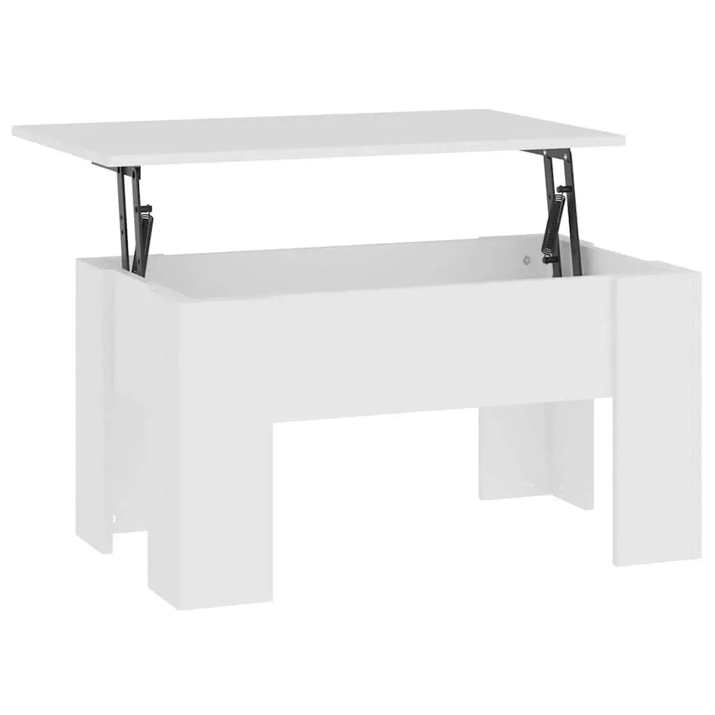 Coffee Table Lift-Top White Storage Compartment Modern Living Room Furniture