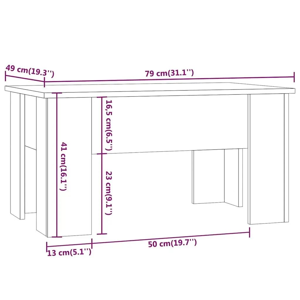 Coffee Table Lift-Top White Storage Compartment Modern Living Room Furniture