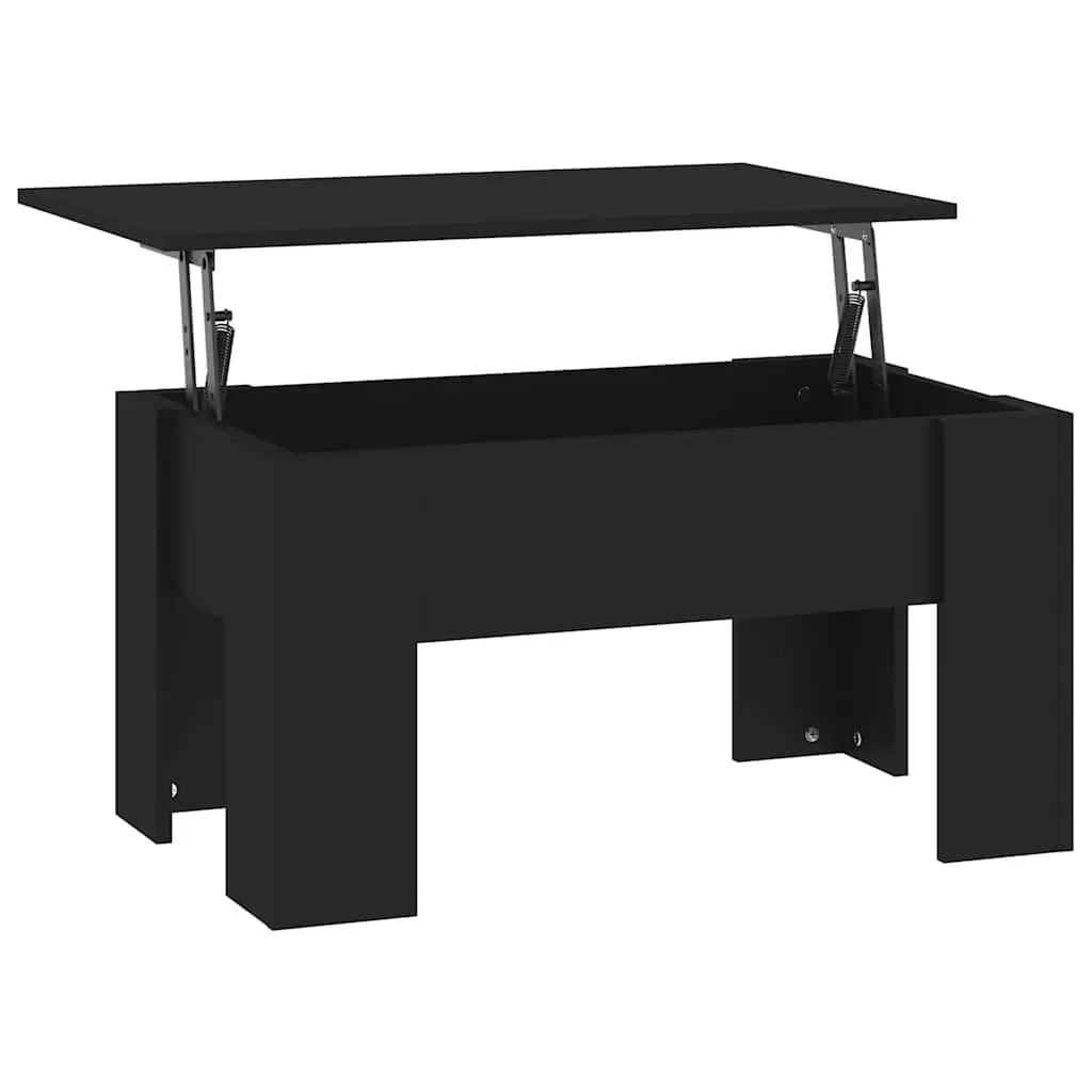 Coffee Table Lift Top Black Storage Compartment Engineered Wood