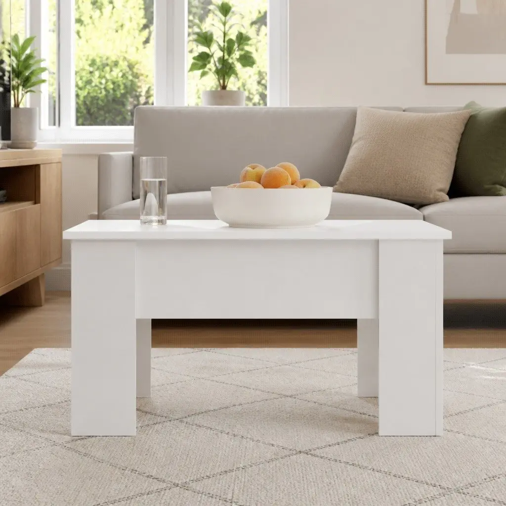Coffee Table High Gloss White Lift Top with Storage Compartment Modern Living Room Furniture
