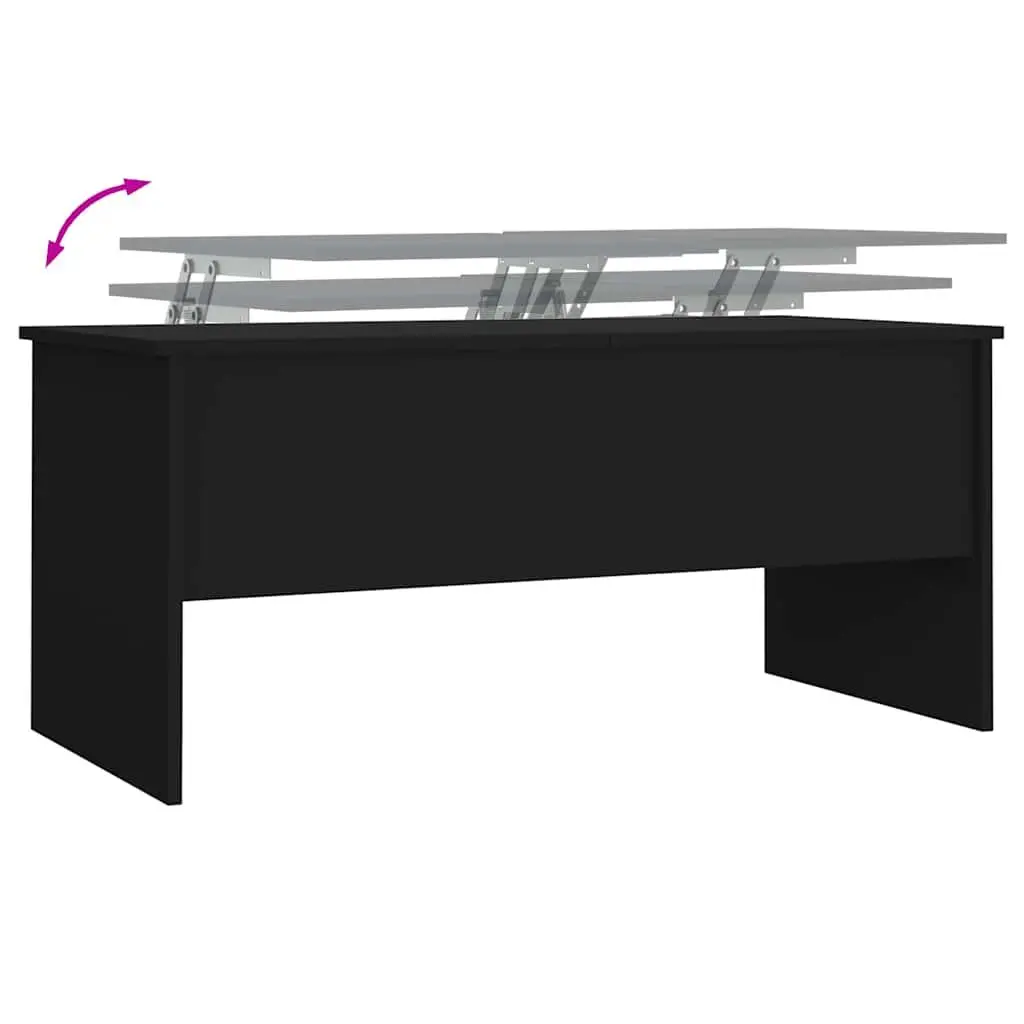Coffee Table Black Lift Top Adjustable Storage Compartments Modern Living Room