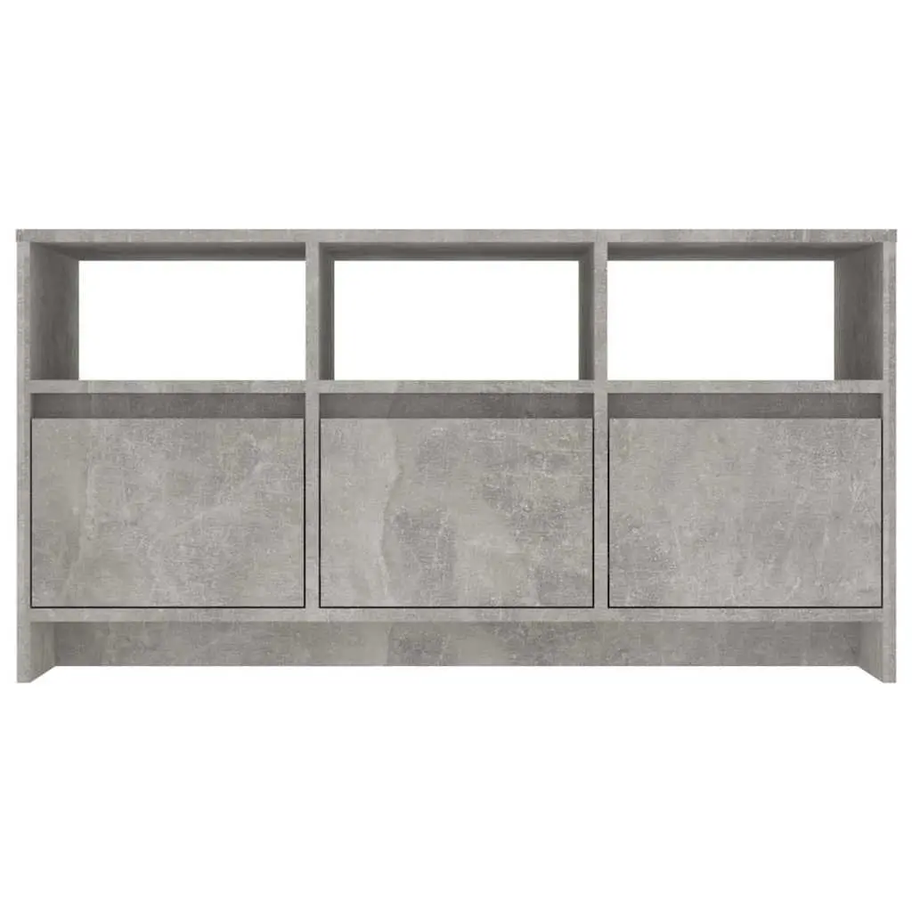 TV Cabinet Concrete Grey 3 Drawers 3 Compartments Storage