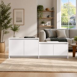 Enhance Your Living Room with a White 4-Door TV Cabinet
