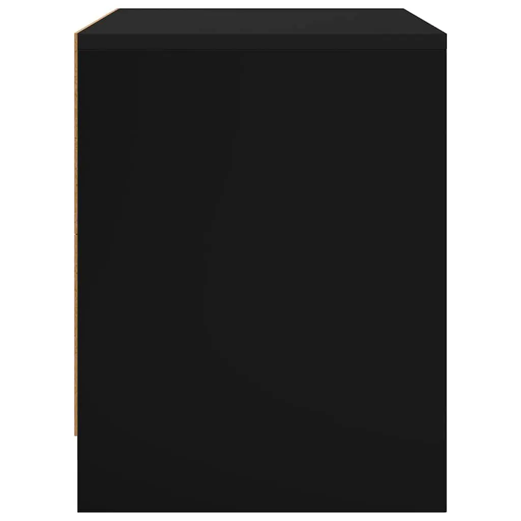 Bedside Cabinet Black 45x34x44.5 cm Nightstand Storage with Single Door