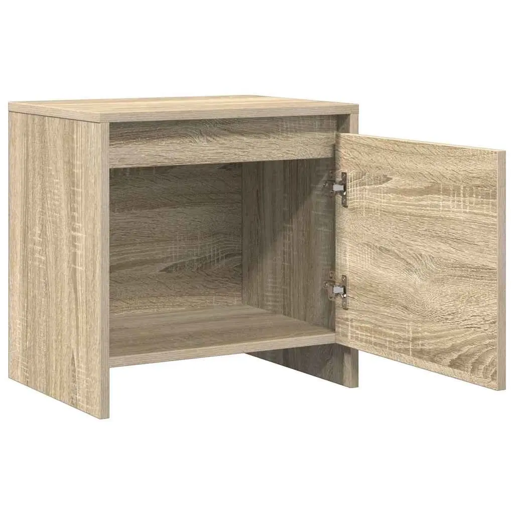 Bedside Cabinet 45x34x44.5cm Engineered Wood Storage with Door Beige 2 Piece