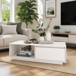 Elevate Your Living Room with This Stylish White Coffee Table