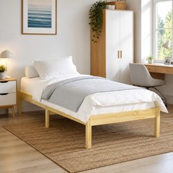 Enhance Your Bedroom with This Brown Wooden Bed Frame