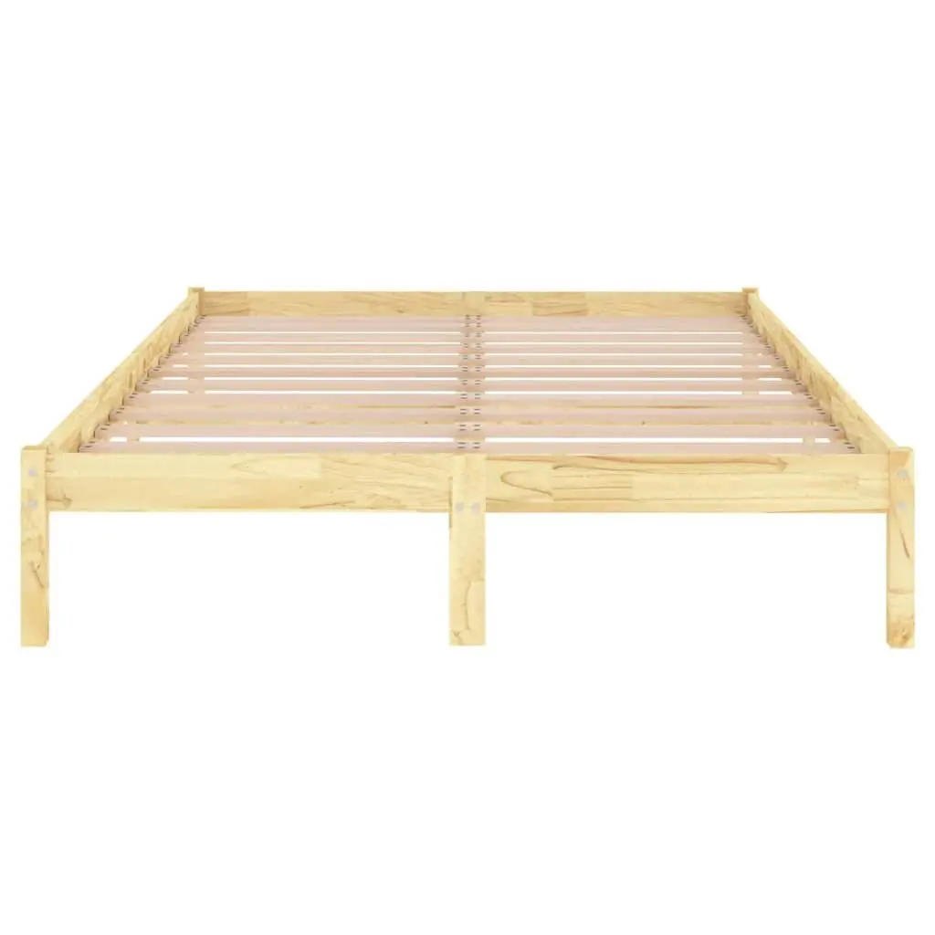 Solid Wood Bed Frame 150x200 cm Brown Bedroom Furniture Slatted Base