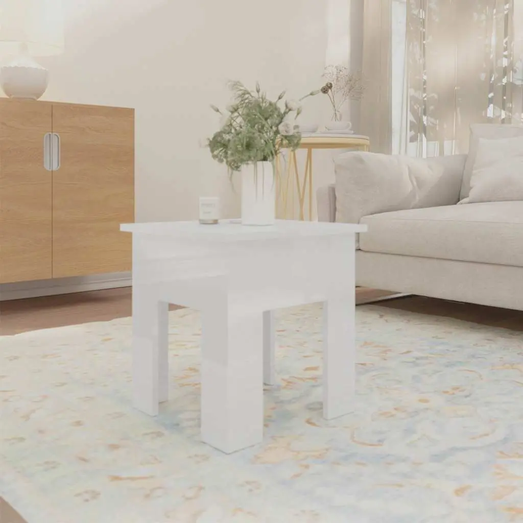 Coffee Table 40x40x42cm High Gloss Modern Living Room Accent Furniture