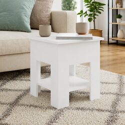 Coffee Table High Gloss White Modern Design Storage Shelf Living Room Accent