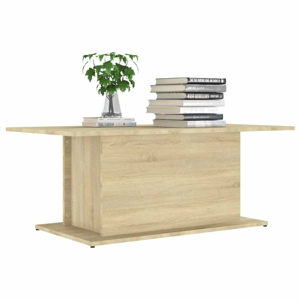 Coffee Table Beige Engineered Wood Sturdy Construction Sonoma Oak Style