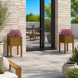 Enhance Your Outdoor Space with Brown Garden Planters - 2 Pcs