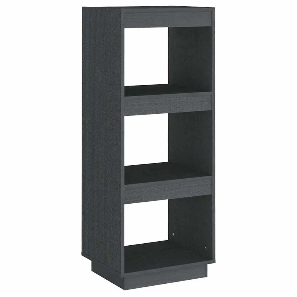 Book Cabinet Room Divider 40x35x103cm Grey Solid Pinewood Storage