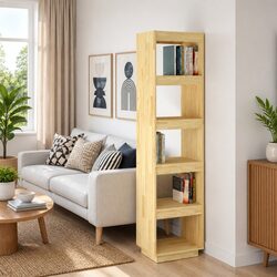 Versatile 40x35x167cm Book Cabinet in Solid Pinewood
