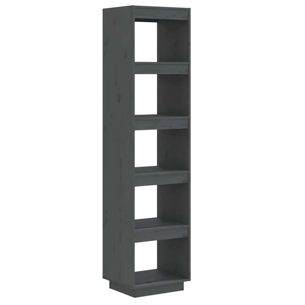 Book Cabinet Room Divider Grey 40x35x167 cm Solid Wood Pine Storage Shelf