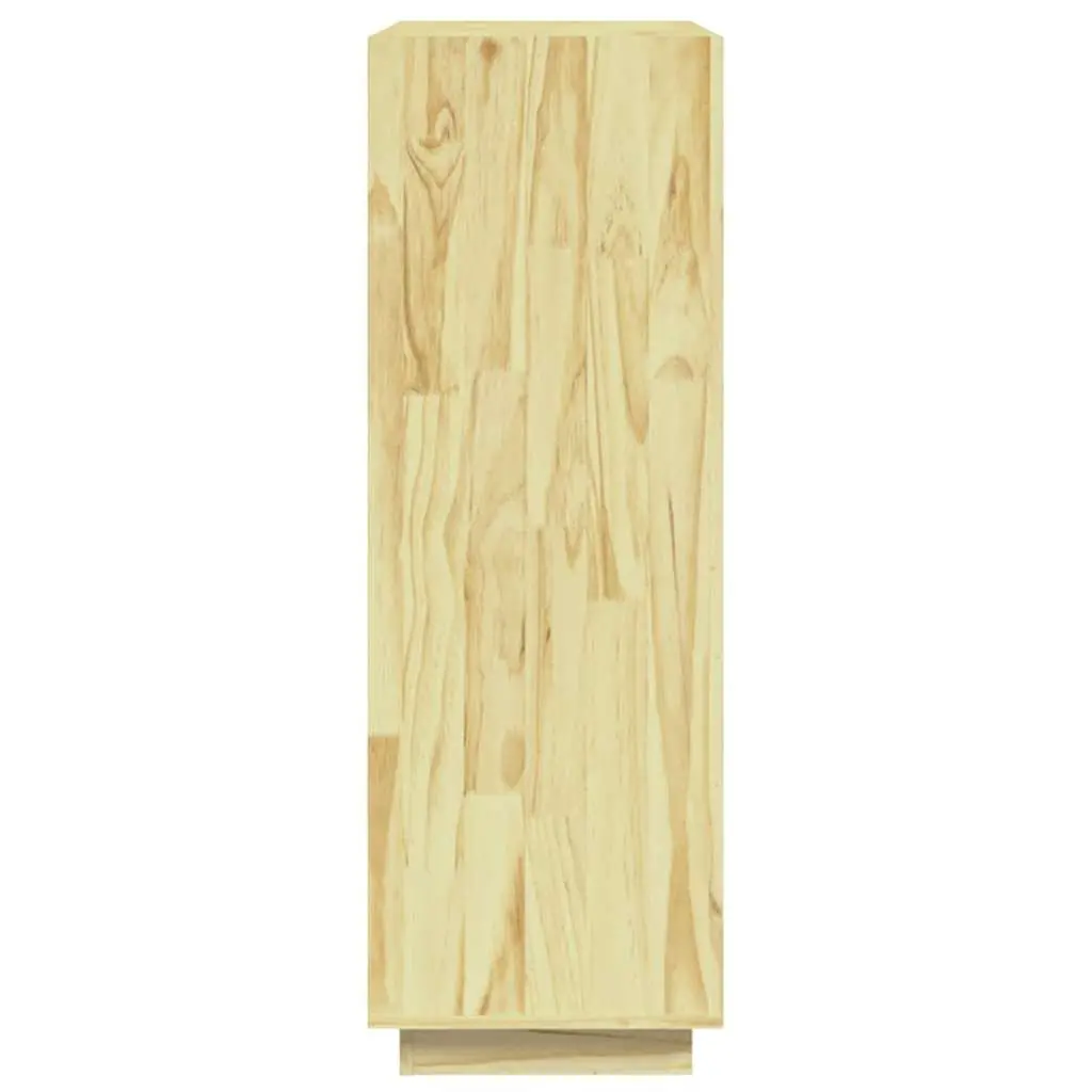 Wooden Book Cabinet Room Divider Brown Solid Pinewood Construction