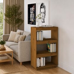 Stylish Honey Brown Book Cabinet for Enhanced Living Spaces