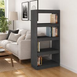 Functional Grey Book Cabinet Room Divider 60x35x135cm