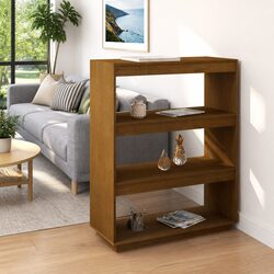 Enhance Your Space with a Honey Brown Book Cabinet Divider