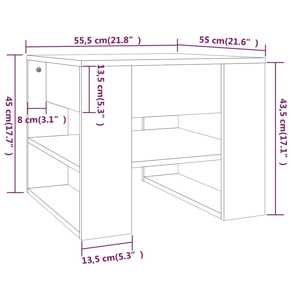 Coffee Table High Gloss White Storage Shelf Living Room Accent Furniture
