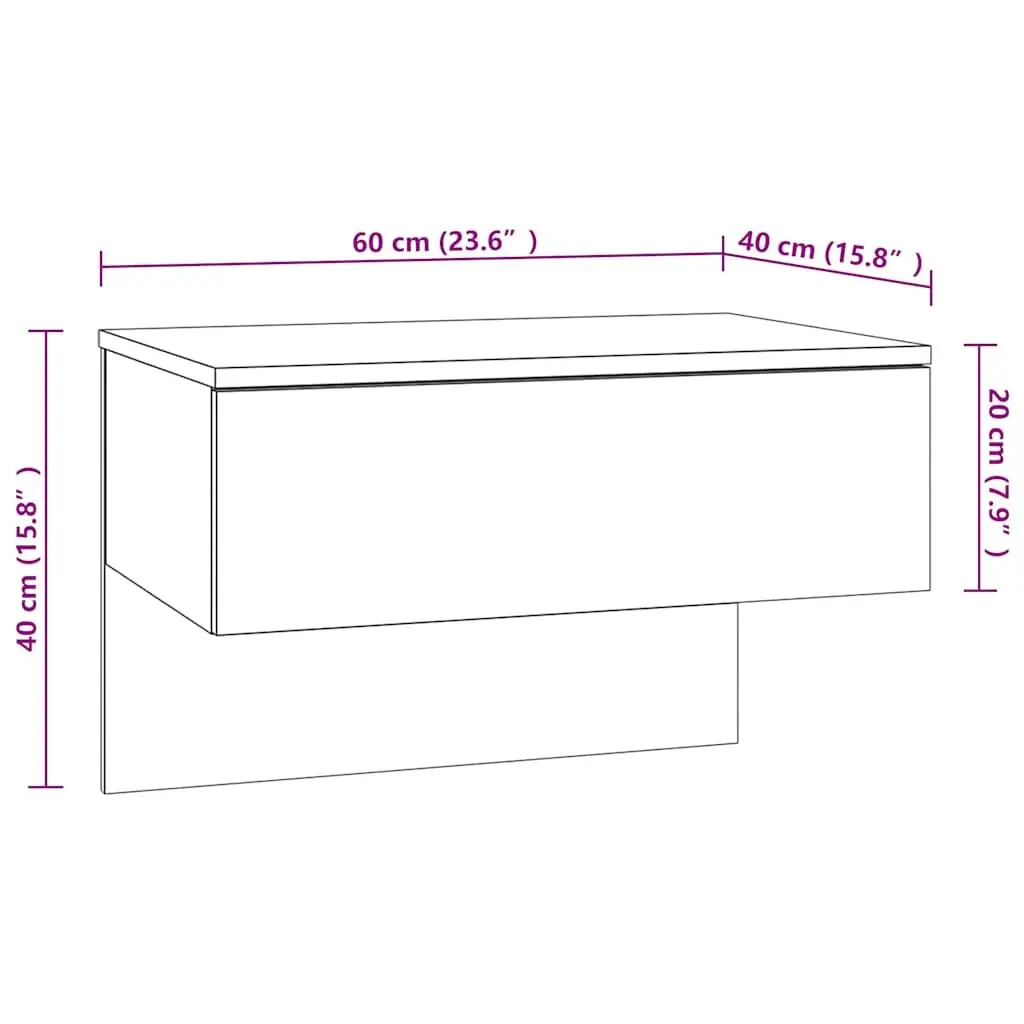 Wall-mounted Bedside Cabinets 2 pcs Floating Storage Grey Engineered Wood