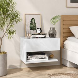 Elevate Your Space with a White Floating Bedside Unit