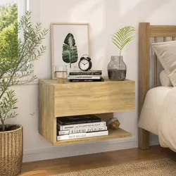 Maximize Your Space with a Floating Brown Bedside Cabinet