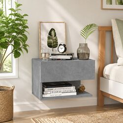 Maximise Space with Grey Floating Bedside Storage Unit