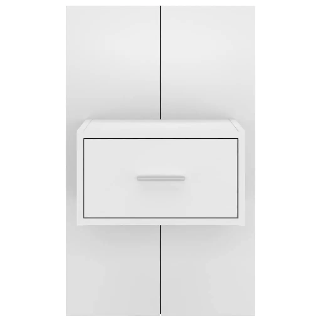Wall-mounted Bedside Cabinet White Floating Storage Unit with Drawer