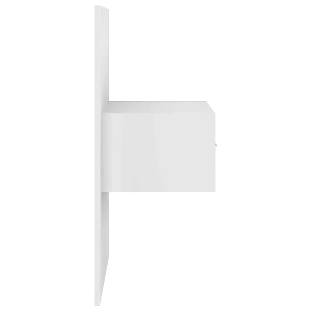 Wall-mounted Bedside Cabinet White Floating Storage Unit with Drawer