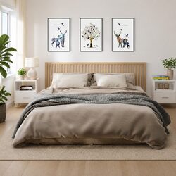 Wall-mounted Bedside Cabinets 2 pcs High Gloss White Floating Storage Drawer