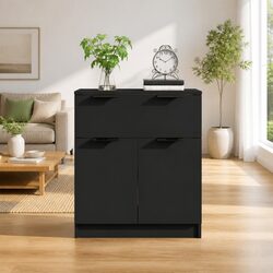 Sideboard Black 60x30x70 cm Storage Cabinet with Drawer and Doors