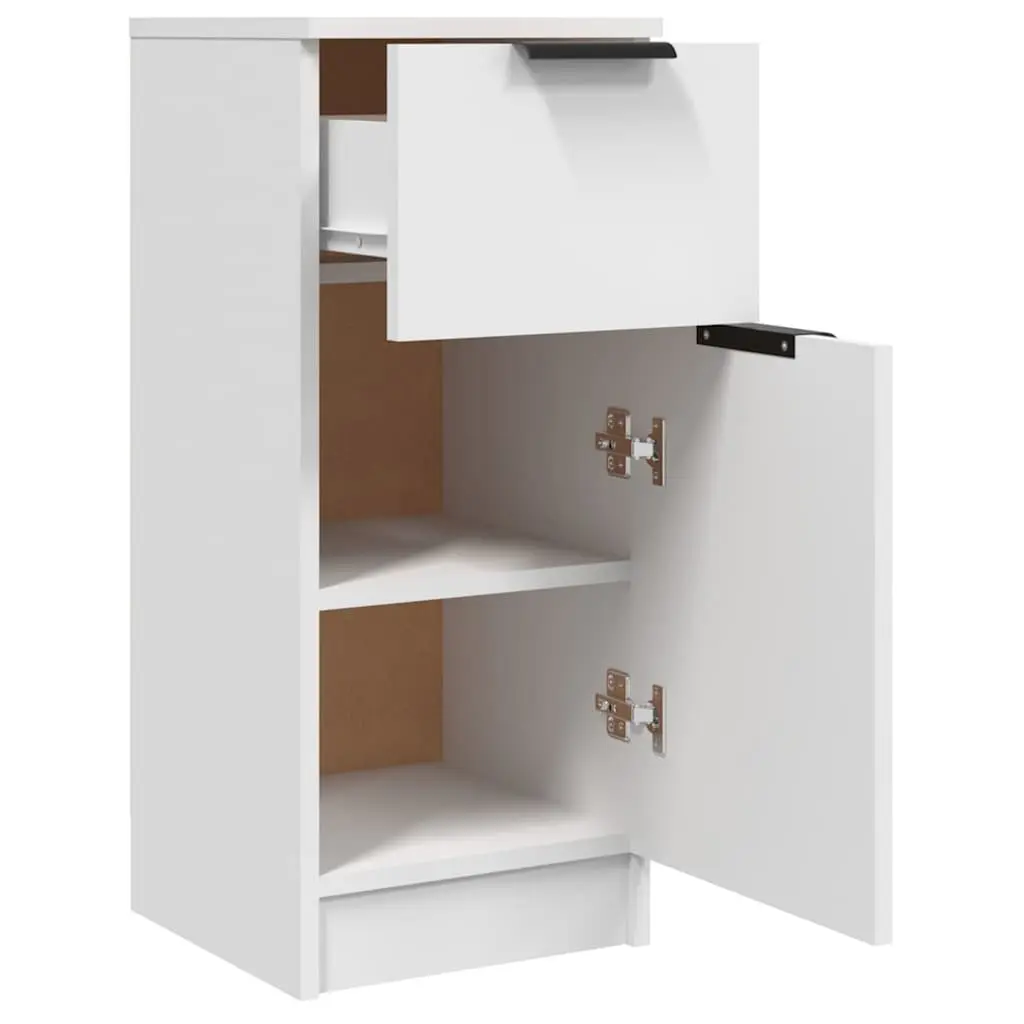White Sideboard Cabinet 30x30x70cm Engineered Wood 2 Compartments Drawer