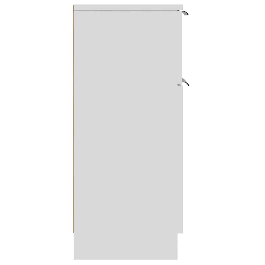 White Sideboard Cabinet 30x30x70cm Engineered Wood 2 Compartments Drawer