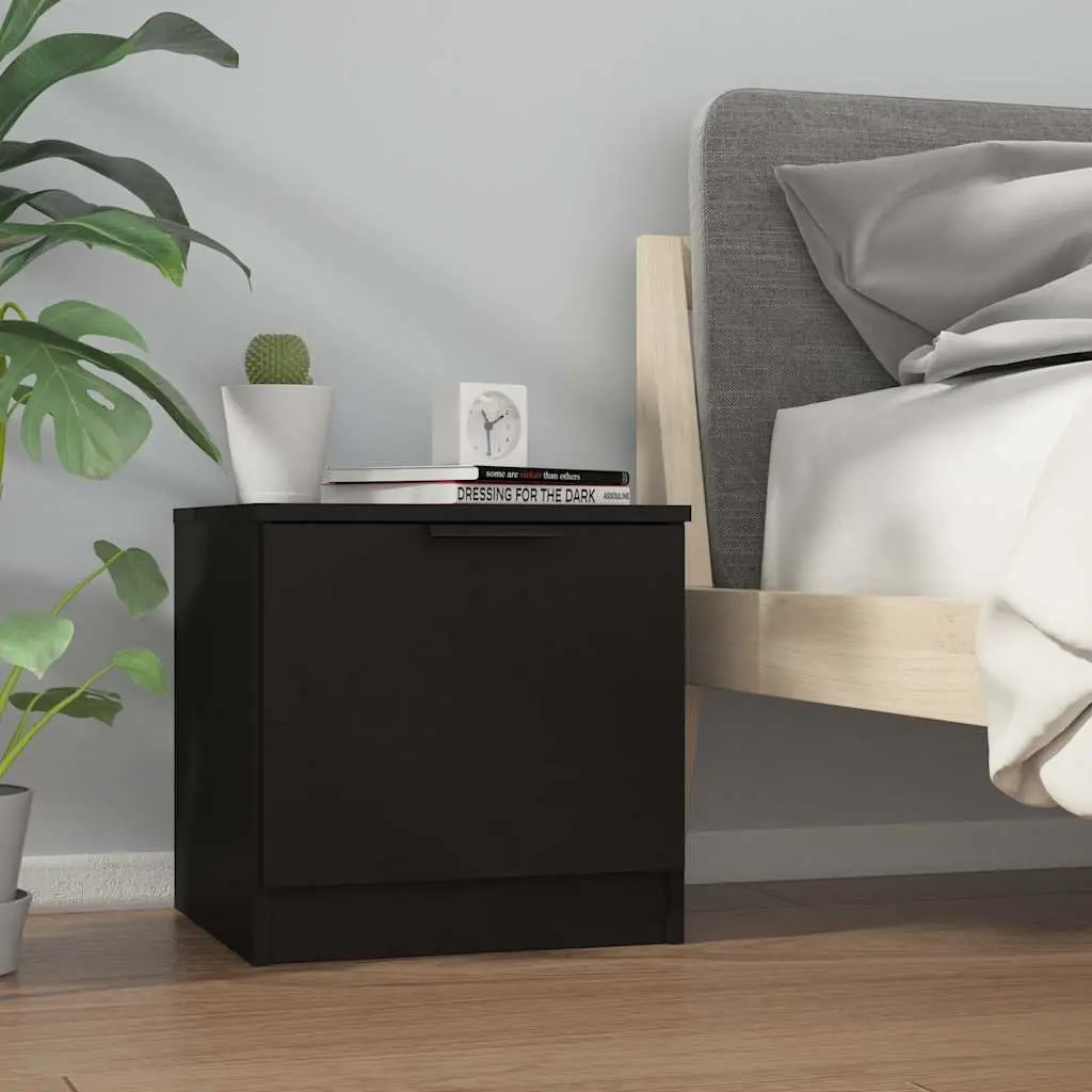 Bedside Cabinets 2 pcs Black 40x39x40 cm Nightstand Storage End Table