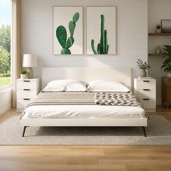 Bedside Cabinets 2 pcs White Bedroom Storage Drawers Nightstand 40x36x65 cm